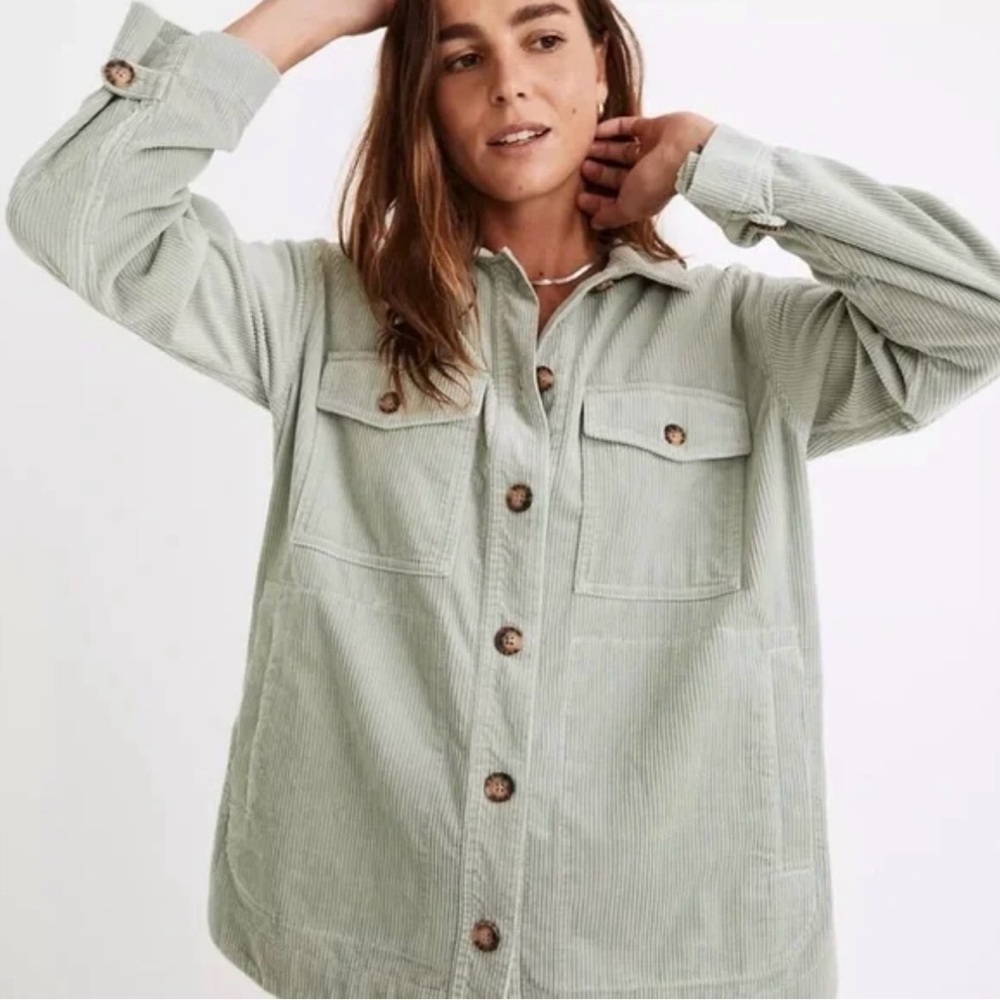 Madewell Light Sage Corduroy Yorkway Shirt/Jacket